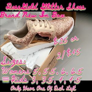 Rose gold glitter sneakers